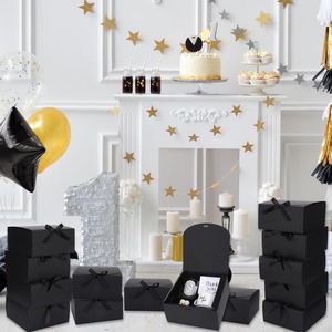 Cajas de Regalo Negras Personalizadas con Cinta, Cajas de Empaque de Lujo con Logotipo Personalizado, Regalos al por Mayor, Empaque de Regalo de Papel Impreso OEM/ODM - Product Image 2