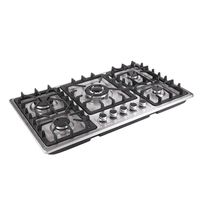 Vente flash Appareils de cuisson Table de cuisson à gaz encastrable portable Cuisine 5 brûleurs Table de cuisson à gaz en acier inoxydable