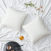 Yexinyahome — housse d'oreiller en velours de couleur unie, décoration pour la maison, canapé, lit, salon, ferme d'extérieur