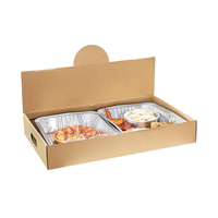 Boîte à lunch pliable en carton ondulé ZY Factory pour 2 récipients en aluminium, robuste et sûre pour les aliments chauds ou froids à emporter