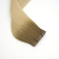 Extensions de cheveux en trame plate à cuticules alignées, marque privée, qualité salon européenne, cheveux vierges Remy double drawn, vente en gros