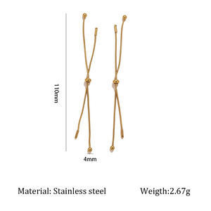 Adjustable <b>Snake</b> Chain Bracelet | 18K PVD Gold Plated Stainless Steel Slider Bead Bracelet for DIY Jewelry Making Women - Product Image 6