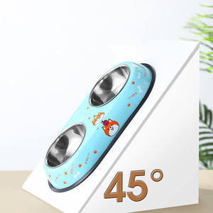 Qbellpet – Gamelles doubles amovibles en acier inoxydable pour chiens et chats, motifs <span class=keywords><strong>de</strong></span> dessins animés mignons, plusieurs couleurs - Product Image 3
