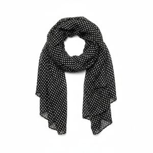 Black and White Paisley Cotton Women's Scarf Shawl Adult One Size - Product Image 2