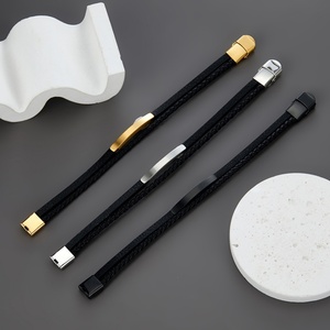 Brazalete de Cuero con Baño de Oro de 18k, a Prueba de Agua, con Ajuste Seguro e Irrompible, para Hombre, un Accesorio de Moda - Product Image 4