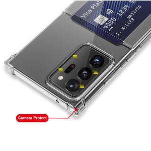 Étui pour Samsung S23 S24 S25 avec porte-cartes, étui pratique en TPU avec fente pour carte <span class=keywords><strong>portable</strong></span>, <span class=keywords><strong>coque</strong></span> transparente pour S22 Ultra - Product Image 5
