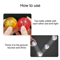 Ballon rebondissant LED transparent à paillettes de 4,5 cm, personnalisable en usine, couleurs rouge, jaune, blanc, bleu, vert, pour événements d'entreprise