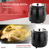 Marmite à soupe électrique commerciale 13L en acier inoxydable avec couvercle à charnière pour buffet, restaurant, traiteur, certifiée CE ETL