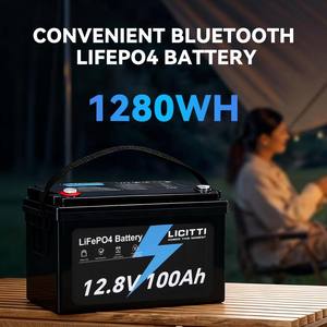 Batterie de stockage d'énergie solaire <span class=keywords><strong>rechargeable</strong></span> LiFePO4 à décharge profonde 12,8V 100Ah 200Ah <span class=keywords><strong>hybride</strong></span> réseau BMS - Product Image 2