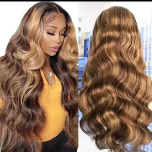 Perruques Lace Front 13*4 en Cheveux Humains Premium Mélangés à 60% (Body Wave, 28 pouces, 270g, Couleur <span class=keywords><strong>Piano</strong></span> P4/27) – Vente en Gros Usine - Product Image 5