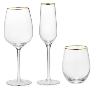 经过验证的公司各种标志和颜色可用的玻璃器皿，带金框定制金框酒杯