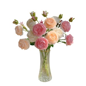 Bouquet de roses artificielles Qingyu Chronicle, rose, blanc laiteux, champagne, fleurs en soie, décorations pour mariage et maison - Product Image 5