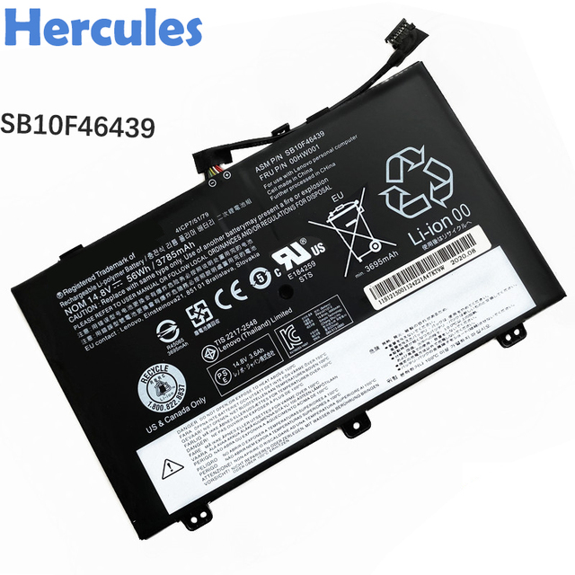Rechargeable Genuine Laptop Battery SB10F46439 00HW001 for Lenovo ThinkPad S5 S3 Yoga New Notebook Backup Battery