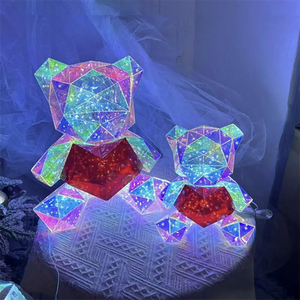 Navidad Día <span class=keywords><strong>de</strong></span> San Valentín Regalo Oso <span class=keywords><strong>de</strong></span> peluche decoraciones colorida luz <span class=keywords><strong>de</strong></span> noche Forma <span class=keywords><strong>de</strong></span> <span class=keywords><strong>unicornio</strong></span> LED Mesa lámpara <span class=keywords><strong>de</strong></span> noche iluminada - Product Image 2