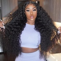 Perruque 100% Cheveux Humains Vierges Brésiliens Remy, Perruque Frontale HD en Dentelle, Cheveux Humains Ondulés Profonds, Perruque Frontale Sans Colle
