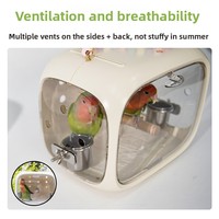Cage de transport portable en acrylique pour perroquets avec mangeoire et perchoir, sac de transport respirant pour l'extérieur pour perruches et agapornis