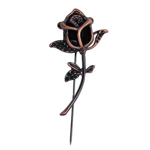 Pin de ramillete de moda Vintage para mujer, nuevo broche de flor rosa, accesorios de Metal tallados para banquete y decoración de traje de boda - Product Image 5