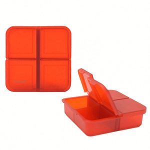 JH Medibox Boîte à pilules hebdomadaire portable, multicolore, en PP de qualité alimentaire, résistante aux enfants, à 4 compartiments, en forme de blocs de construction - Product Image 3