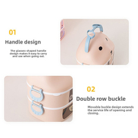 Boîte à lunch en matériau de qualité alimentaire, double couche, boîte à lunch de dessin animé, compartiment portable, boîte bento pour étudiants