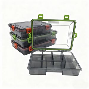 Boîtes de rangement pour matériel de pêche 27,6*17,6*5cm 22,6*17,6*5cm, organiseur de hameçons, boîte transparente avec séparateurs ajustables - Product Image 1