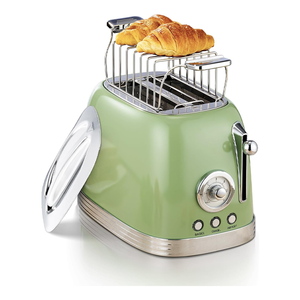 <span class=keywords><strong>Grille</strong></span>-<span class=keywords><strong>pain</strong></span> <span class=keywords><strong>rétro</strong></span> <span class=keywords><strong>noir</strong></span> 2 fentes avec fonction chauffe-<span class=keywords><strong>pain</strong></span> - 6 niveaux de dorure, fonctions bagel/décongélation/annulation, pour petit-déjeuner, nettoyage facile - Product Image 5