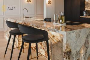 Îlot de Cuisine Moderne YUSHI en Quartzite Translucide Pandora pour Décoration de Cuisines, Salles à Manger et Salons de Maisons et Hôtels - Product Image 6