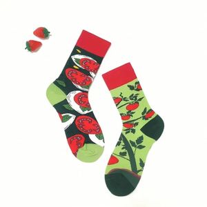 Calcetines Festivos para Hombre con Diseño de Tomate y Vegetales, Solo Lavado a Mano, Calcetines Personalizados de Punto con Bloques de Color en Mezcla de Algodón - Product Image 5