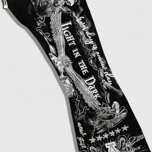 Pantalon de survêtement évasé pour homme, style streetwear hip-hop américain, décontracté, personnalisé avec impression graphique, coupe ample pour le jogging - Product Image 3