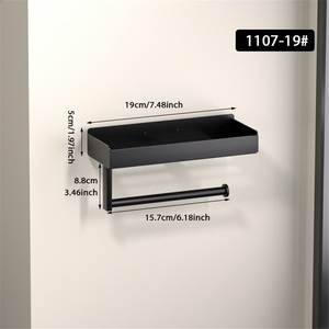 Support de rangement mural en alliage de zinc pour cuisine, porte-serviettes de salle de bain sans perçage, design moderne pour coiffeuse - Product Image 2