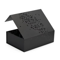 Boîte en carton noir magnétique de luxe personnalisée avec insert en satin pour l'emballage de cadeaux avec emballage intérieur en satin