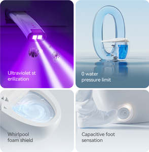 Nuovo Design <span class=keywords><strong>WC</strong></span> Intelligente a Pavimento con Serbatoio Integrato a Forma di Uovo, Toilette Automatica Smart con Scarico a Sifone e <span class=keywords><strong>Coperchio</strong></span> a Chiusura Morbida - Product Image 4