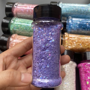 Vendita calda 2oZ Shaker in poliestere Macaroon Glitter olografico per oggetti in resina per occhi - Product Image 4