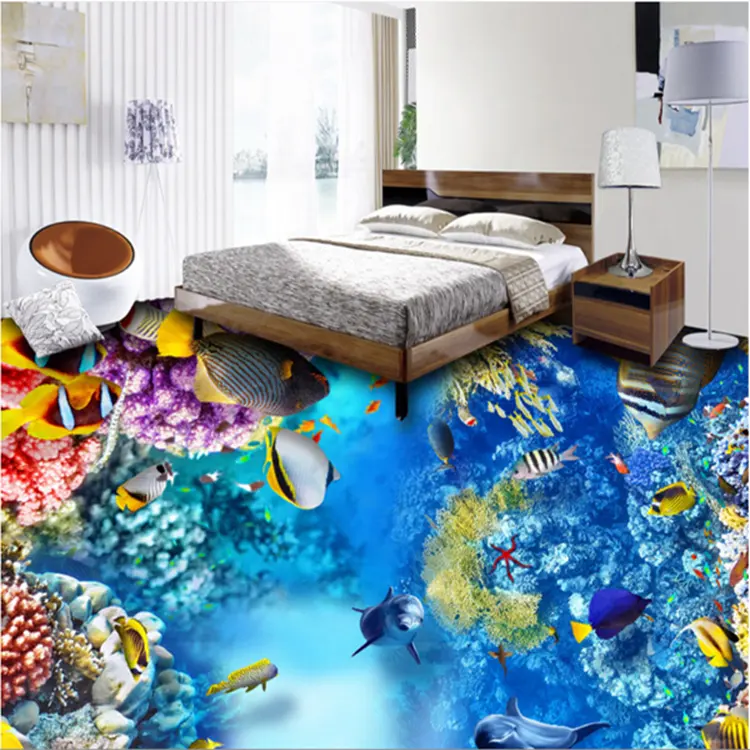 마이크로 크리스탈 생생한 바다 세계 디자인 케 랄라 3d 바닥 타일 욕실/수영장