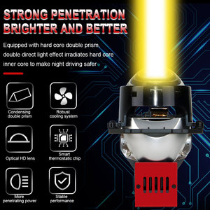 LELANPU Fari Universali con Lente Proiettore Laser, Lampadine HID e LED per Auto, Compatibili con <span class=keywords><strong>Civic</strong></span>, Camry, <span class=keywords><strong>Corolla</strong></span> - Product Image 2