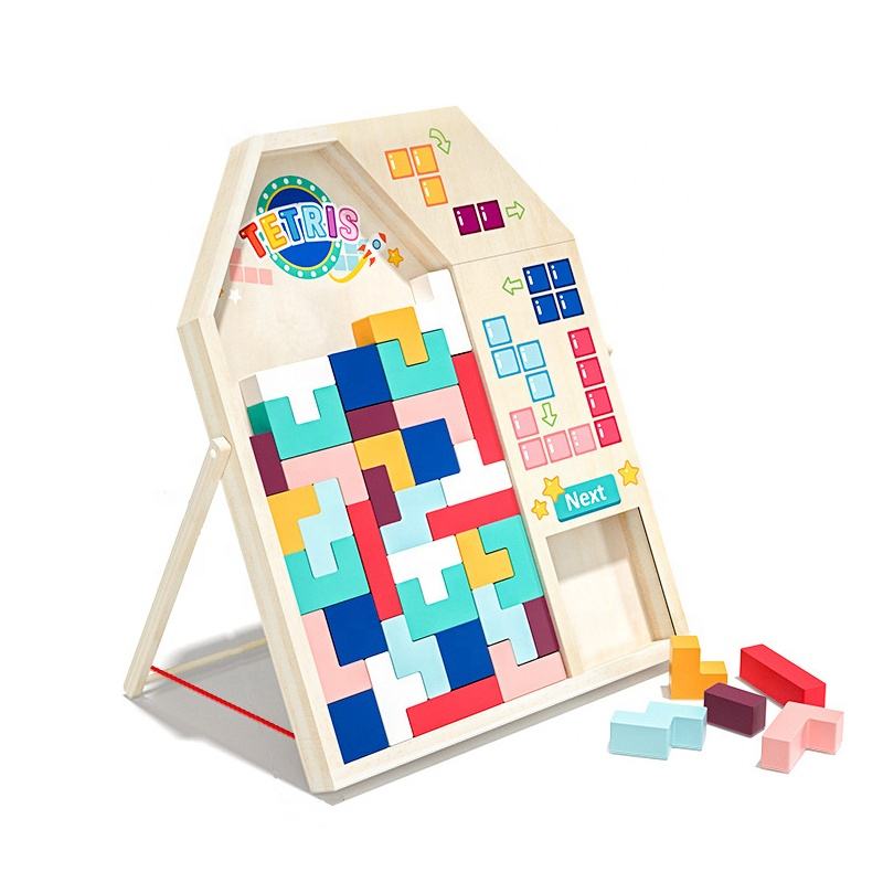 Puzzle di legno della prima infanzia blocchi di costruzione russi  giocattolo per bambini mattoni impilati educativi puzzle blocchi scorrevoli  gioco