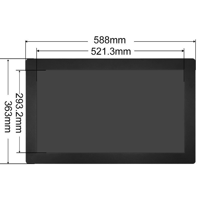 23.6 Inch Industrial Embedded Mount Monitor Resistive Touch Screen VGA Display TFT IPS LED Equipment Metal Case Monitor