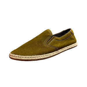 Mocasines de Ante Verde para Hombre, Estilo Slip-on, Tacón Bajo, Ligeros, Casuales, para Conducir al Aire Libre, Color Sólido, Detalle de Costura - Product Image 5