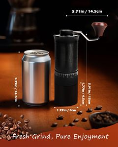 420 Stainless Steel Burr Espresso <b>Mini</b> Small Hand Mill Portable Manual Coffee <b>Grinder</b> with Wood Knob - Product Image 2