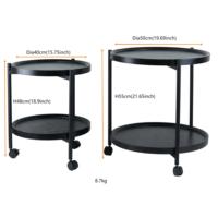 Table d'appoint moderne en bois amovible avec roulettes, support métallique, décorative, pliable, écologique, portable, pour la nuit