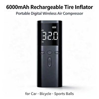 Compresseur d'air numérique portable rechargeable sans fil avec matériau ABS pour pneus de voitures, pneus de vélos et ballons de sport