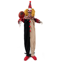 Nouvelle Décoration de Scène pour Halloween 2026 : Clown Électrique Lumineux de 1,8 m, Contrôlé par la Voix et Capteur, Idéal pour Maison Hantée et Salle Secrète