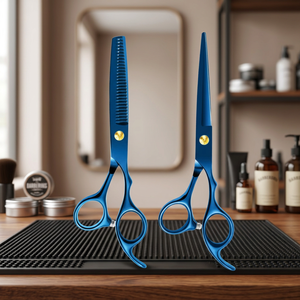 Ciseaux de coiffure professionnels en acier inoxydable de 11,5 pouces, couleur KASH, pour coupe de cheveux, ciseaux plats, ciseaux à effiler pour franges, 6H Noir 3H - Product Image 4