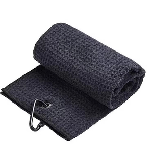Serviette de golf pliable en trois parties en microfibre à motif gaufré - Product Image 5
