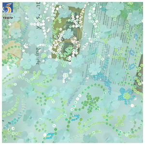 YX507 Penjualan Langsung Pabrik Stok Baru Kain Tulle Bordir Bunga 3D Bordir Payet - Product Image 4