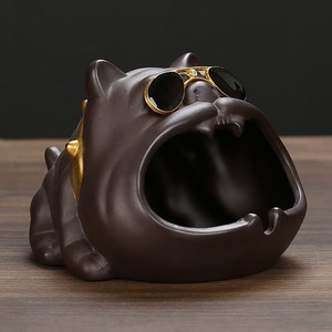 Cenicero de Cerámica con Forma de Perro Bully de Boca Grande, Estilo Creativo de Dibujos Animados, para <span class=keywords><strong>el</strong></span> Hogar - Product Image 3
