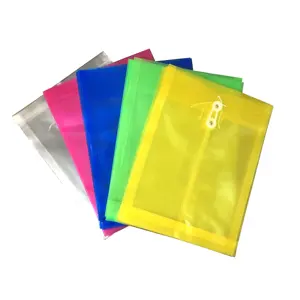 A4 SIZE Clear PP Plastic Expandable Files Envelopes POLY Documents Wallets With String Closure