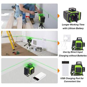 <span class=keywords><strong>Huepar</strong></span> 3x360 GF360G <span class=keywords><strong>Laser</strong></span> auto-nivelant avec batterie au lithium rechargeable, niveau <span class=keywords><strong>laser</strong></span> 3D à faisceau vert en mode impulsion extérieure - Product Image 3