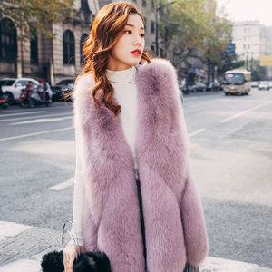 Usine en gros 100% réel <span class=keywords><strong>gilet</strong></span> en fourrure de renard <span class=keywords><strong>mi</strong></span>-<span class=keywords><strong>long</strong></span> élégant <span class=keywords><strong>gilet</strong></span> en fourrure pour <span class=keywords><strong>femme</strong></span> - Product Image 1