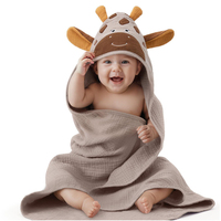 Toalla de Baño con Capucha para Bebé, 100% Algodón Tejido, Cuatro Capas, Suave y Transpirable, Manta Envolvente para Recién Nacidos, para Uso en el Baño