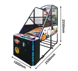 Machine de jeu d'arcade de basket-ball de rue en intérieur anglophone à pièces avec des matériaux plastiques en métal pour les centres de divertissement - Product Image 2